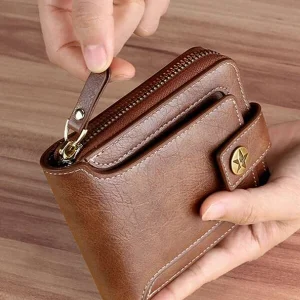 Men Button Decor Zipper Around Small Wallet Credit Card Small Purse Bi-Fold Small Pouch Men Women Wallet Dad Gifts Thin Lightweight Portable ID Card Cash Money Minimalist Fashion Modern Business Anniversary On Valentine Day For Birthday Gift Male Men Women Wallet Men Women Wallet Ladies Wallet Teacher Gift For Boyfriend Husband Gifts Uncle Gifts For Brothers Man Gift Ideals Gift Bag Present Business Casual School Supplies Teacher Gifts Back To School Brown