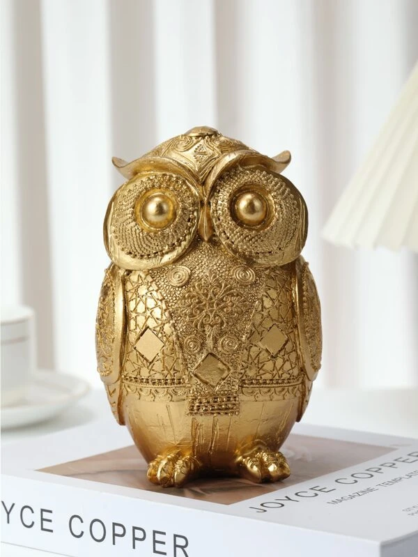 1pc Golden Owl Coin Bank Gold