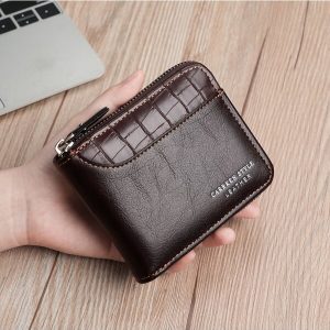 1pc Fashionable Crocodile Patterned Wallet With Letter Print Portable Money Cash White-Collar Workers For Men For Male College Work Business Commute Office For Anniversary For Lover For Birthday Gift On Valentine Day Gift Gift BLACK FRIDAY Present Mocha Brown