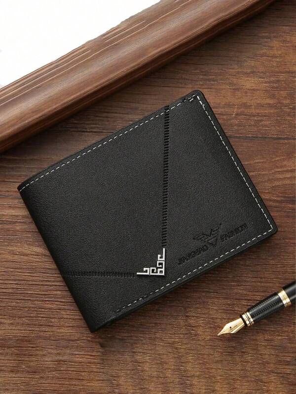 New Style Men's Wallet & Card Holder With Money Clip, Id Photo Frame And Multiple Card Slots, Fashion Casual Money Clip For Youth Male, Ultrathin Soft PU Leather Wallet Card Organizer Men's Business Casual Pu Leather Short Wallet Black