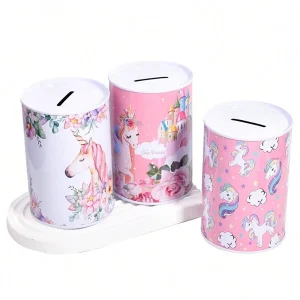 1pc Cute Creative Unicorn 'Only Input Not Output' Money Box, Household Savings Bank, Cannot Be Taken Out, 3 Random Designs Multicolor