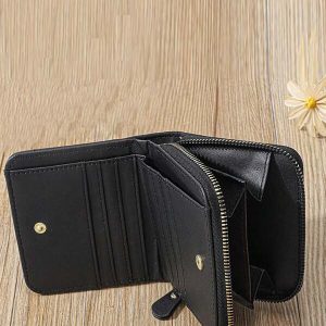 Wallets Money Bag Card Holder Pocket Purse Cute Fashion Geometric Patchwork Black