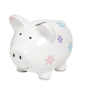 Mini Piggy Bank, Ceramic Money Bank, Ideal  Keepsake, Gift Mini Floral Piggy Bank