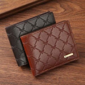 1pc Men's PU Leather Wallet, Large Capacity And Multiple Card Slots, Can Store Large Bills, Simple Coin Pocket, Credit Card, Bank Card, ID Card Photo Slot, Business Casual Style, An Ideal Gift For Men's Birthday Or Partner Multicolor