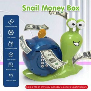 Snail Piggy Bank, Automatic Electronic Piggy Bank For Boys Girls With Password Unlocking Simulation, Money Bank Safe Toys For 14+ Year Old Boy Girl, Can Store Coins And Paper Money Multicolor