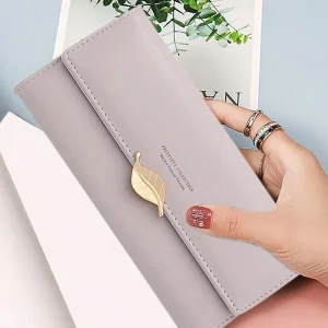 New Addition 1pc Long Tri-Fold Wallet, Korean Style High-End Elegant PU Leather Large Capacity Women's Clutch Bag, Multiple Card Slots, Casual And Versatile, Great Gift For Party, Fits Smartphone Purple